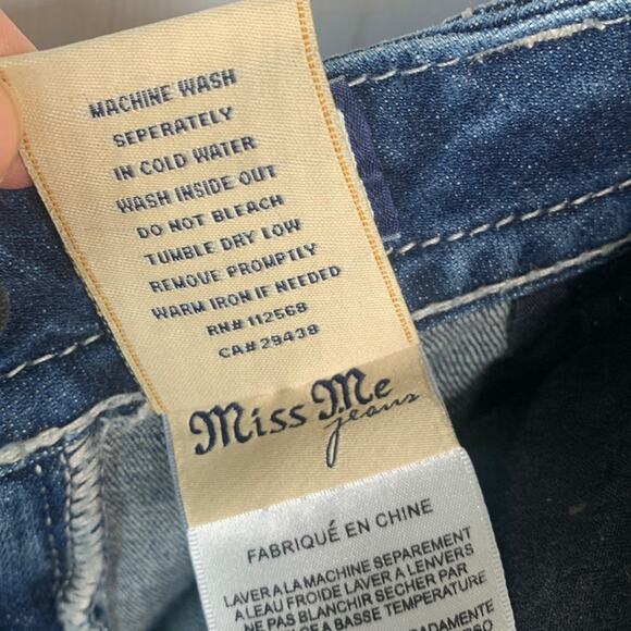 Miss Me Buckle Easy Boot Cut Stretch Bling Pocket Distressed Jeans W-860 Sz 28 - Picture 10 of 13